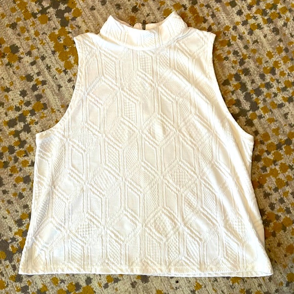 White Anthropologie tank with small turtleneck - Picture 1 of 7